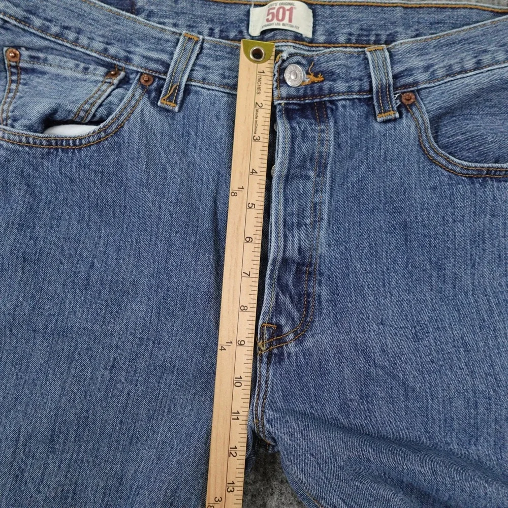 Levi's 501 Jeans Mens 36x30 Blue Denim Straight Leg Button Fly Made in‎ Haiti